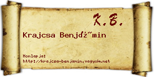 Krajcsa Benjámin névjegykártya